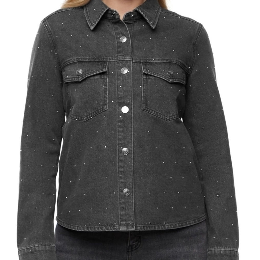 Express Black and Gray Denim Jacket